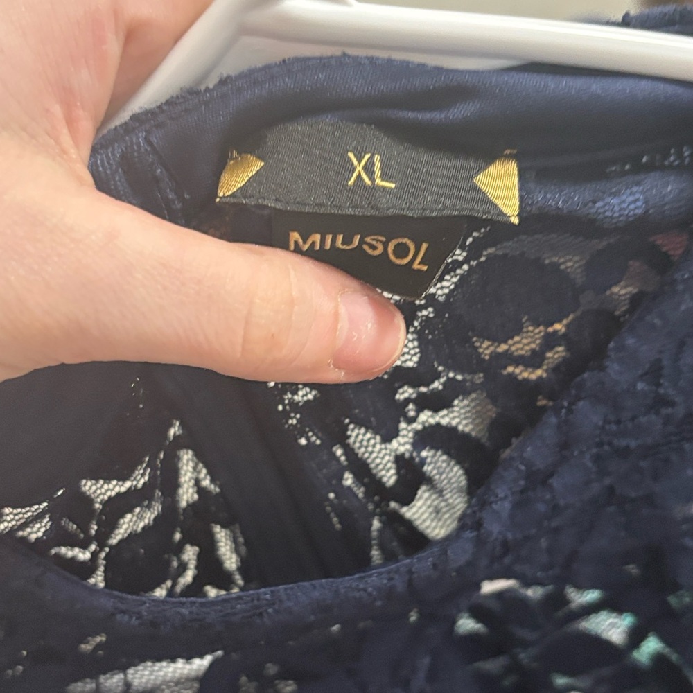 Miusol Navy Lace Midi Dress - Picture 2 of 5